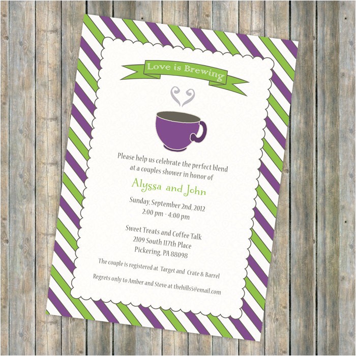 Coffee themed Bridal Shower Invitations Coffee Bridal Shower Invitation Tea Bridal by