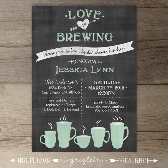 Coffee themed Bridal Shower Invitations Love is Brewing • Bridal Shower • Wedding Engagement