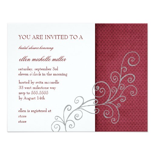 Contemporary Bridal Shower Invitations Red Polka Dot Modern Bridal Shower Invitations Contemporary Bridal Shower Invitations Red Polka Dot Modern Bridal Shower Invitations
