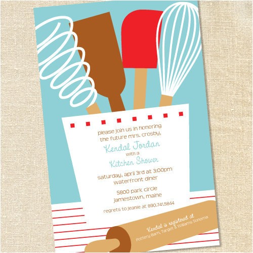 Cooking themed Bridal Shower Invitations Sweet Wishes Bridal Shower Kitchen Party Invitations Printed