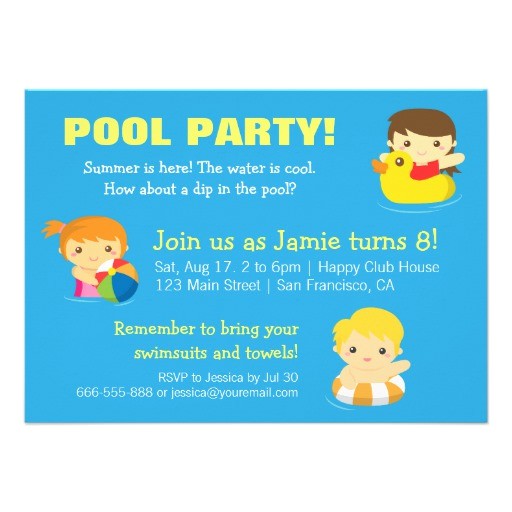 Cool Pool Party Invitation Ideas Cool Blue Summer Birthday Pool Party Invitations 4 5 Quot X 6