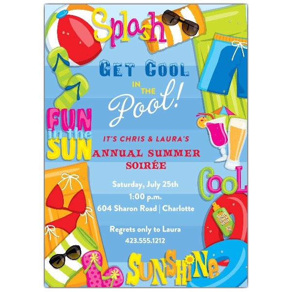 Cool Pool Party Invitation Ideas Cool Summer Pool Party Invitations Paperstyle