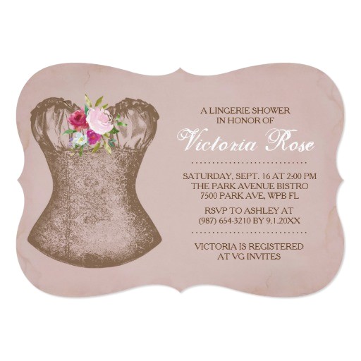 Corset Bridal Shower Invitations Vintage Corset Bridal Shower Invitation Lingerie Zazzle
