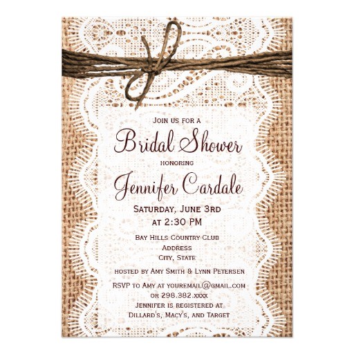 Country Bridal Shower Invites Rustic Country Burlap Bridal Shower Invitations 4 5" X 6