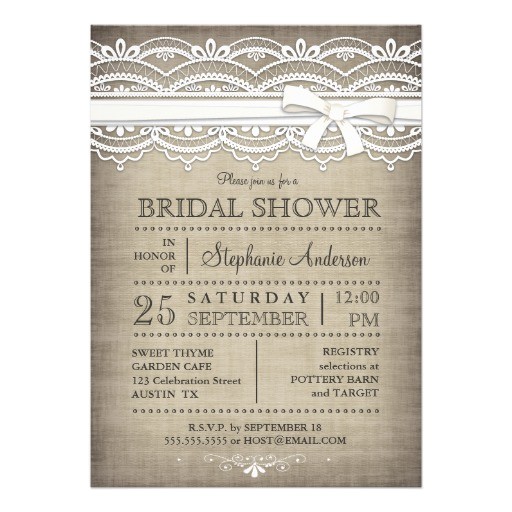 Country Bridal Shower Invites Vintage Lace & Linen Rustic Country Bridal Shower 5×7 Country Bridal Shower Invites Vintage Lace & Linen Rustic Country Bridal Shower 5×7