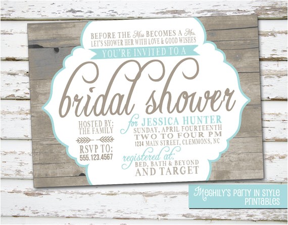 Country themed Bridal Shower Invitations Country Rustic theme Bridal Shower Invitation by Meghilys
