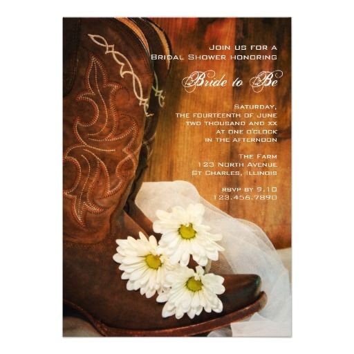 Country themed Bridal Shower Invitations Country theme Bridal Shower Invitations