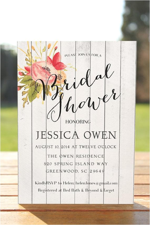 Country themed Bridal Shower Invites Country Wedding Shower Invitations