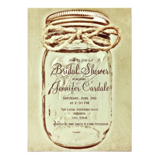 Country themed Bridal Shower Invites Mason Jar Rustic Country Bridal Shower Invitations