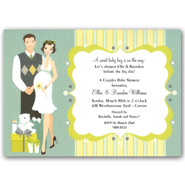 Couple Baby Shower Invites Happy Couple Blue Baby Shower Invitations Clearance
