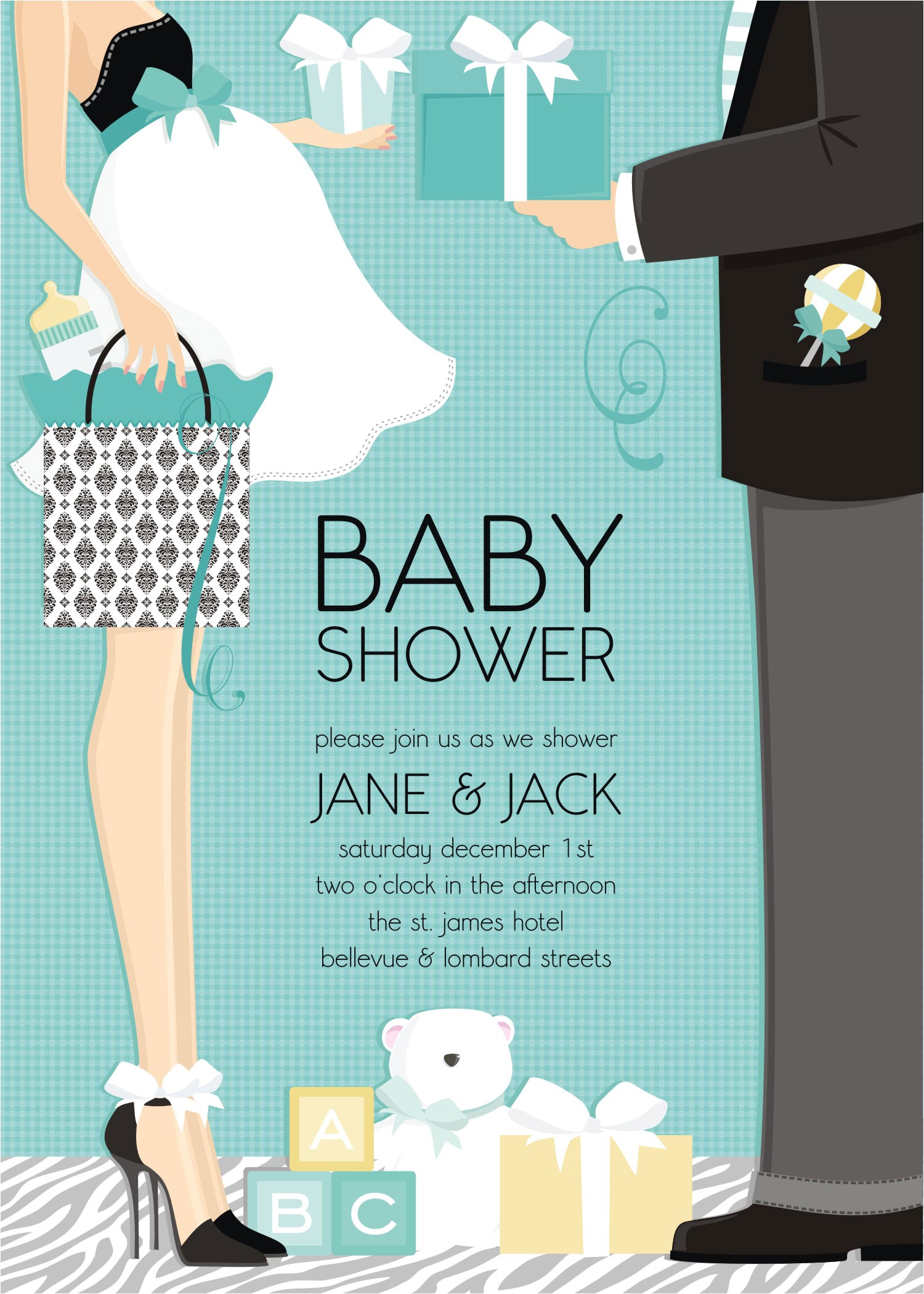 Couple Baby Shower Invites Quick View Dm In 287 "classic Couple Baby Shower