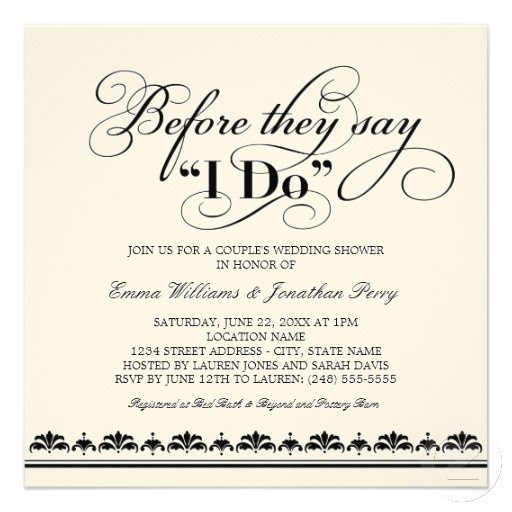 Couples Bridal Shower Invitation Wording Samples Couple 39 S Wedding Shower Invitation Wedding Vows