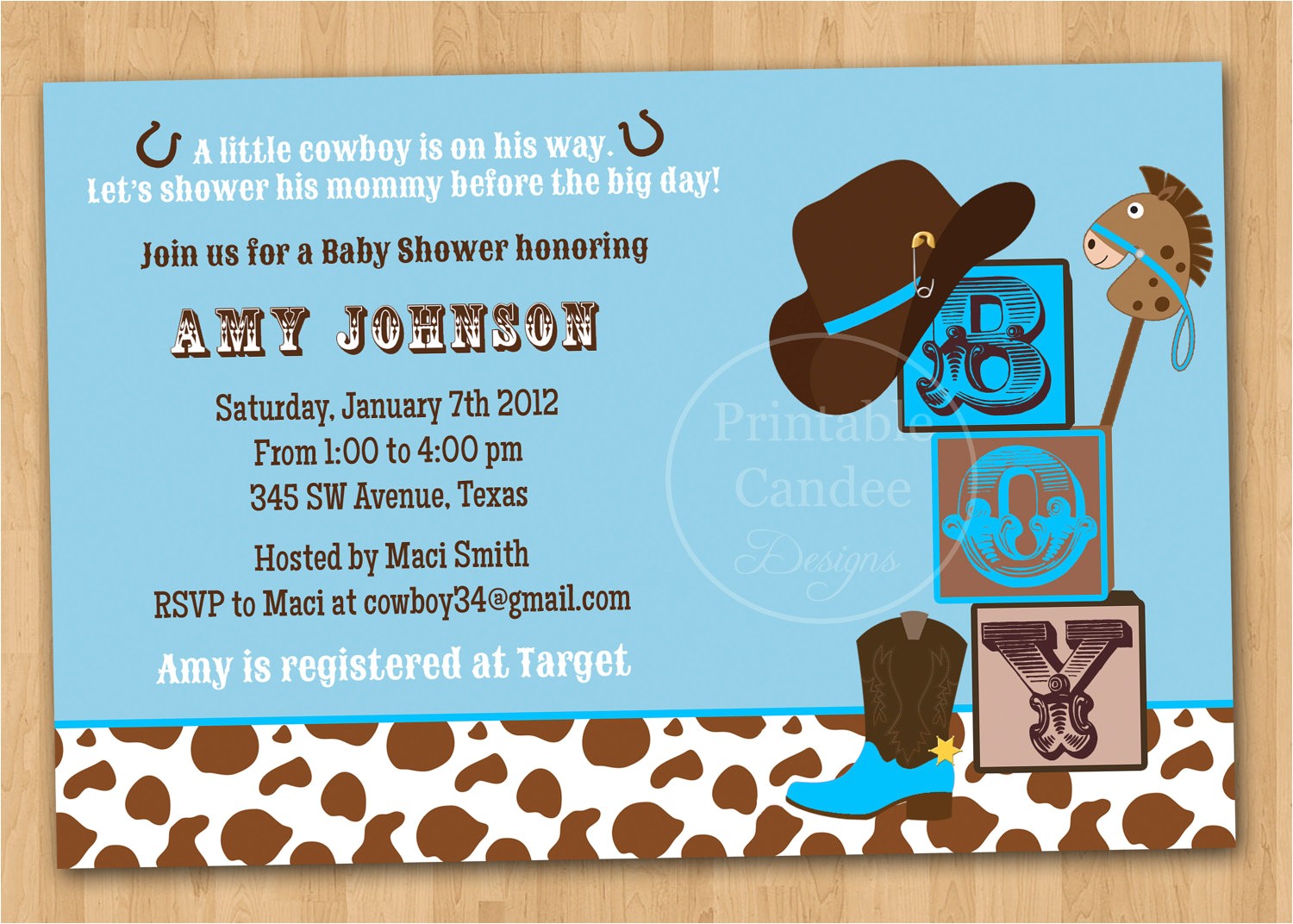 Cowboy Baby Shower Invites theme Cowboy Baby Shower Invitations