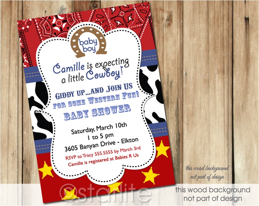 Cowboy themed Baby Shower Invitations Starlite Printables Invitations Stationery Cowboy Cowboy themed Baby Shower Invitations Starlite Printables Invitations Stationery Cowboy