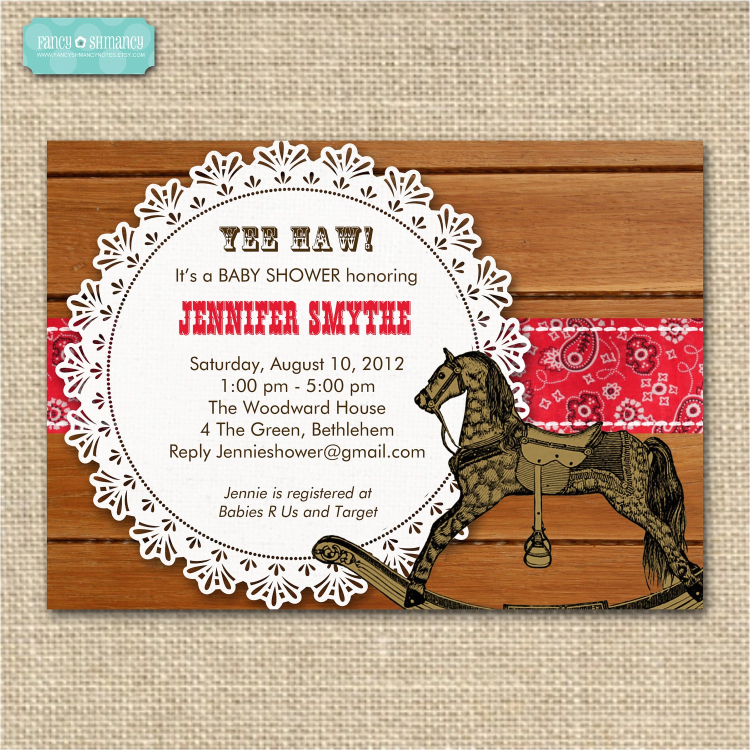 Cowboy themed Baby Shower Invites Chandeliers & Pendant Lights