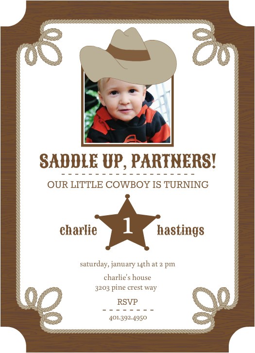 Cowgirl 1st Birthday Invitations Brown Western 1st Birthday Invitations