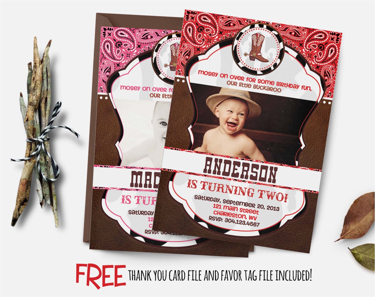 Cowgirl 1st Birthday Invitations Cowboy Cowgirl Birthday Invitation First by Abbyreesedesign