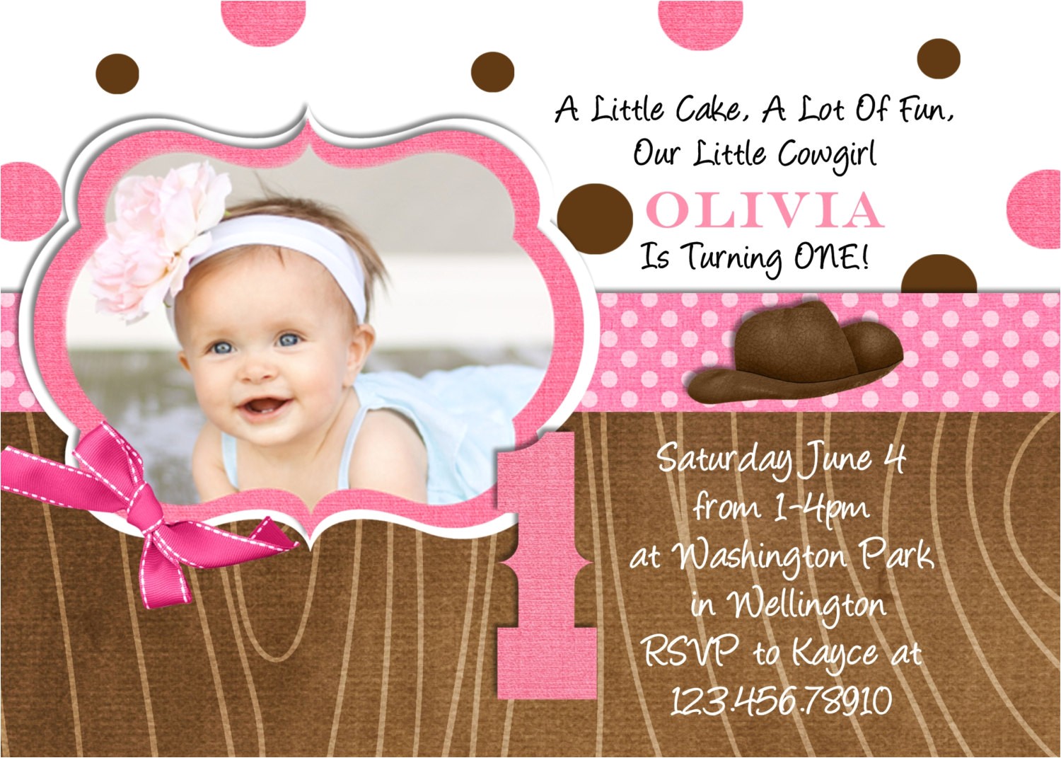 Cowgirl 1st Birthday Invitations Little Cowgirl Western Birthday Invitation by 3peasprints