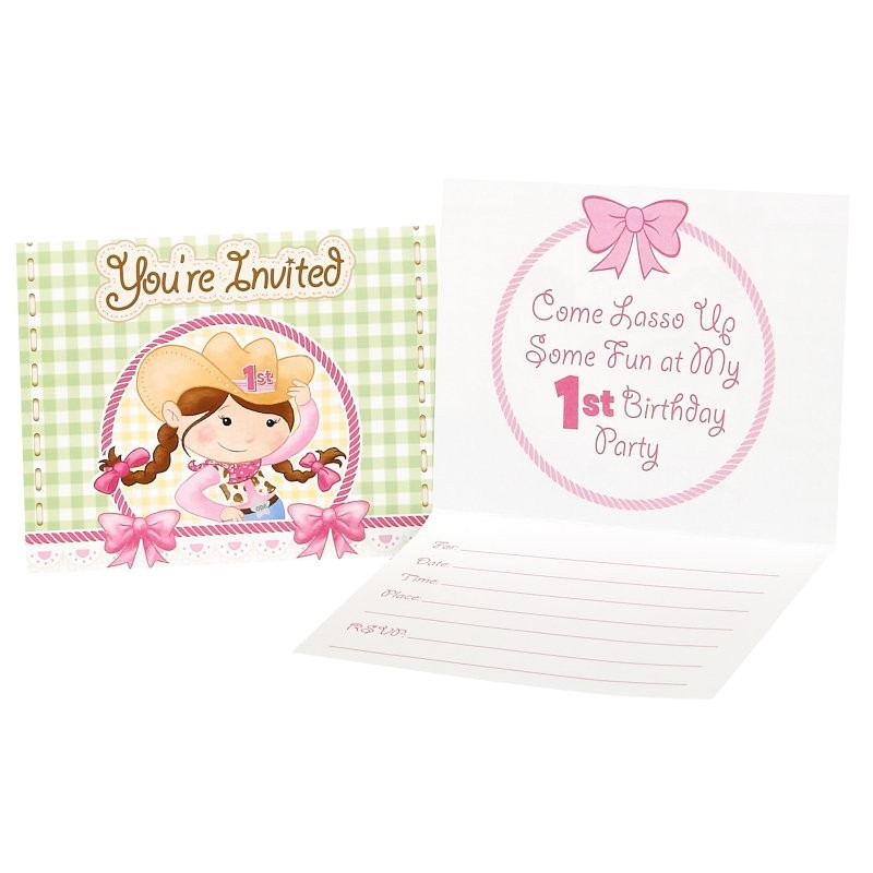 Cowgirl 1st Birthday Invitations Pink Cowgirl 1st Birthday Invitations 8