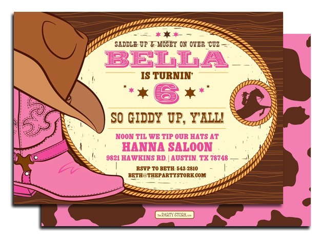 Cowgirl Birthday Invitations Templates Cowgirl Birthday Invitations