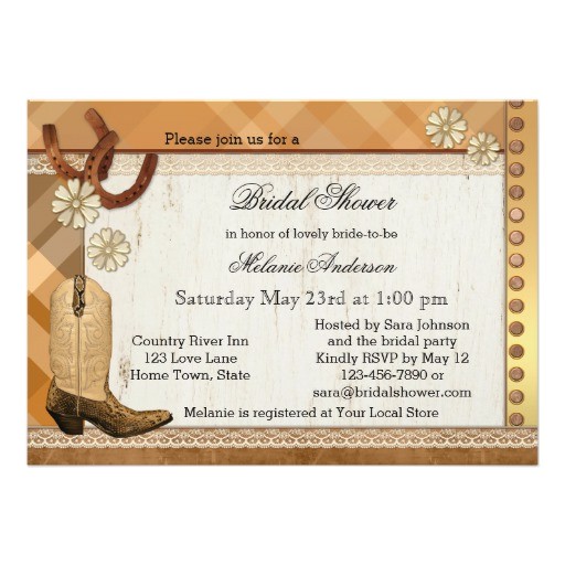 Cowgirl themed Bridal Shower Invitations Country Western Cowgirl Bridal Shower Invitation