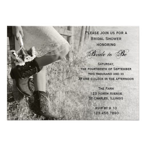 Cowgirl themed Bridal Shower Invitations Cowgirl and Sunflowers Country Bridal Shower 5×7 Paper