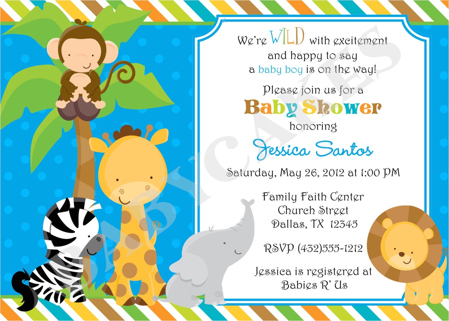 Create My Own Baby Shower Invitations Safari Baby Shower Invitations