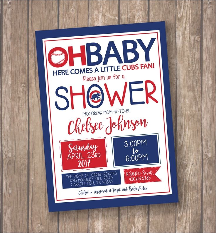 Cubs Baby Shower Invitations Best 25 Chicago Cubs Ideas On Pinterest