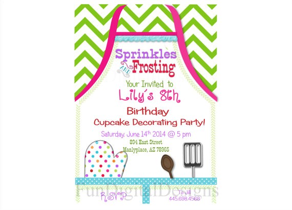 Cupcake Decorating Birthday Party Invitations Apron Cupcake Decorating Birthday Party Invitation Printable Cupcake Decorating Birthday Party Invitations Apron Cupcake Decorating Birthday Party Invitation Printable