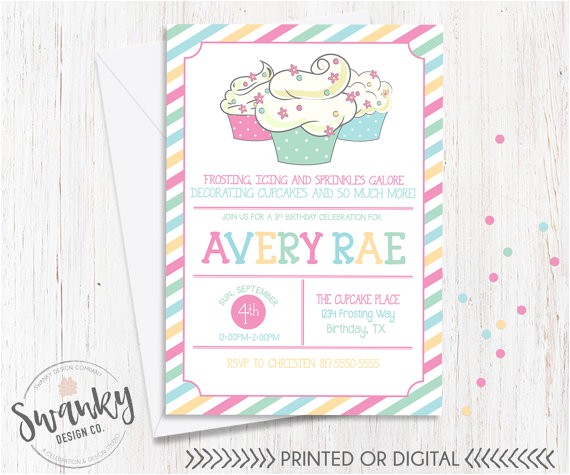 Cupcake Decorating Birthday Party Invitations Cupcake Decorating Birthday Invitation Cupcake Birthday Cupcake Decorating Birthday Party Invitations Cupcake Decorating Birthday Invitation Cupcake Birthday