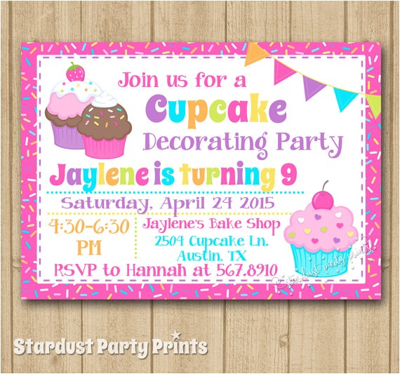 Cupcake Decorating Birthday Party Invitations Cupcake Decorating Birthday Invitation Cupcake Invitation Cupcake Decorating Birthday Party Invitations Cupcake Decorating Birthday Invitation Cupcake Invitation