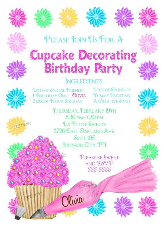 Cupcake Decorating Birthday Party Invitations Cupcake Decorating Invitations Cupcake Party Baking Cupcake Decorating Birthday Party Invitations Cupcake Decorating Invitations Cupcake Party Baking