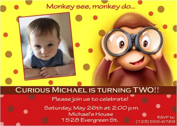 Curious George 2nd Birthday Invitations Curious George Birthday Party Invitations Bagvania Free Curious George 2nd Birthday Invitations Curious George Birthday Party Invitations Bagvania Free