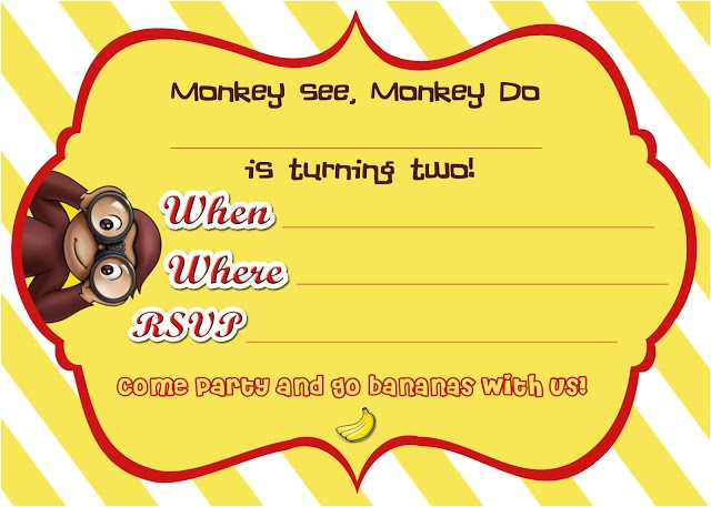 Curious George Birthday Invitation Template Mrs This and that Curious George Birthday Party