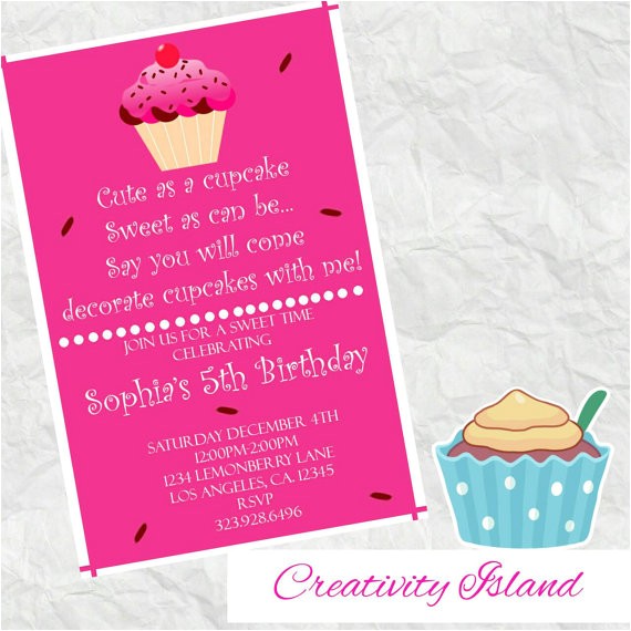 Custom Birthday Invitations Walgreens Cute as A Cupcake Birthday Invitation 4×6 Walgreens Picture