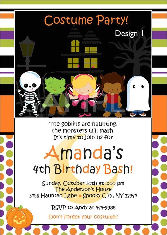 Custom Halloween Birthday Invitations Custom Personalized Halloween Birthday Party by