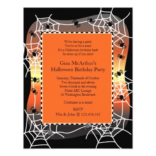 Custom Halloween Birthday Invitations Halloween Birthday Bash Costume Party Custom Invitations