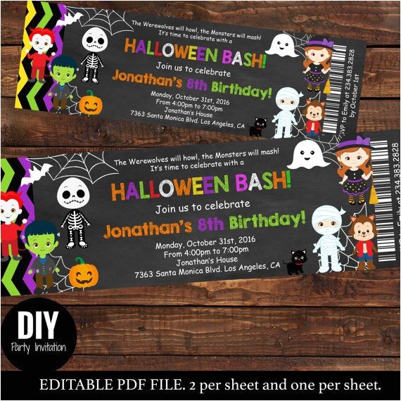 Custom Halloween Birthday Invitations This Halloween Ticket Birthday Invitations to Celebrate