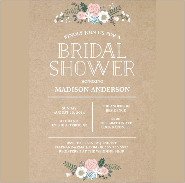 Custom Made Bridal Shower Invitations 40 Bridal Shower Invitation Examples