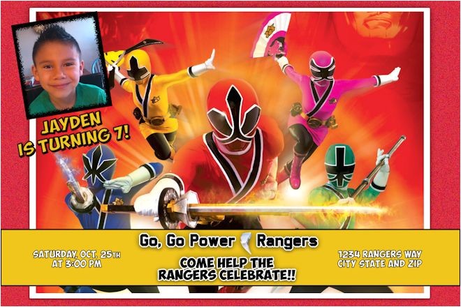 Custom Power Ranger Birthday Invitations Power Ranger Birthday Invitations