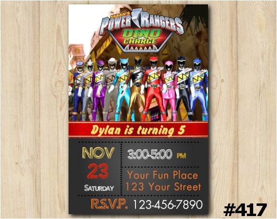 Custom Power Ranger Birthday Invitations Power Ranger Invitation Birthday Party Custom by