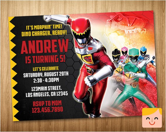 Custom Power Ranger Birthday Invitations Power Rangers Invitation Power Rangers Birthday by