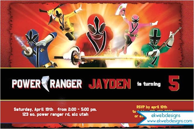 Custom Power Ranger Birthday Invitations Power Rangers Invitation Printable Power Rangers