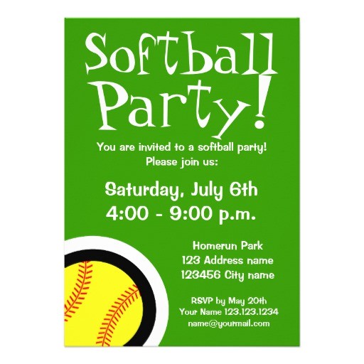 Custom softball Birthday Invitations Personalized softball Sports Invitations