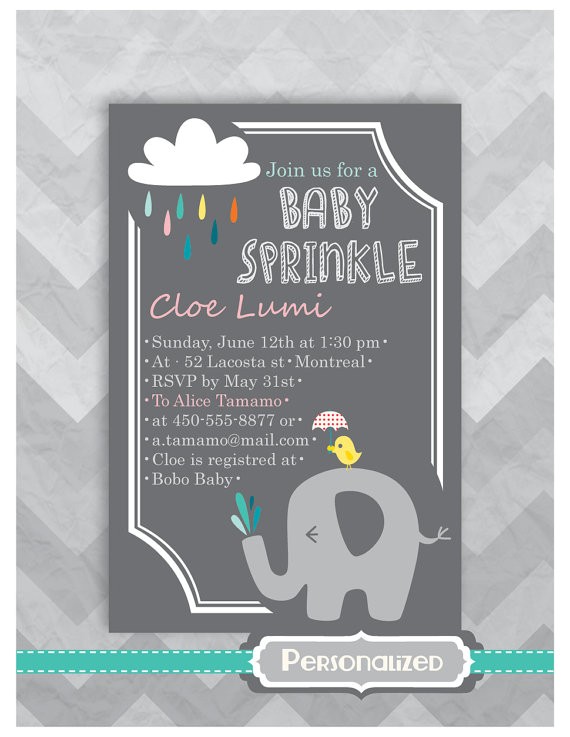 Customized Baby Shower Invitation Cards Personalized Baby Sprinkle Invitation Baby Shower Invitation