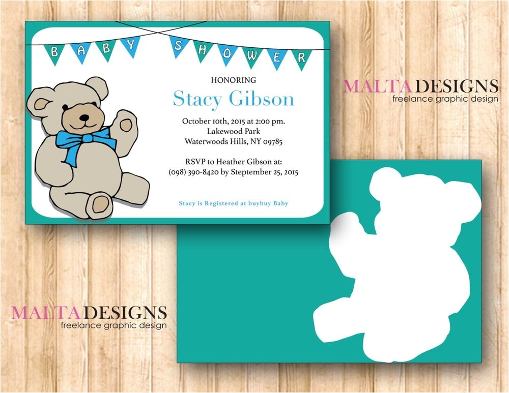 Customized Baby Shower Invitations Online Free Custom Baby Shower Invitation Printable Teddy Bear 1