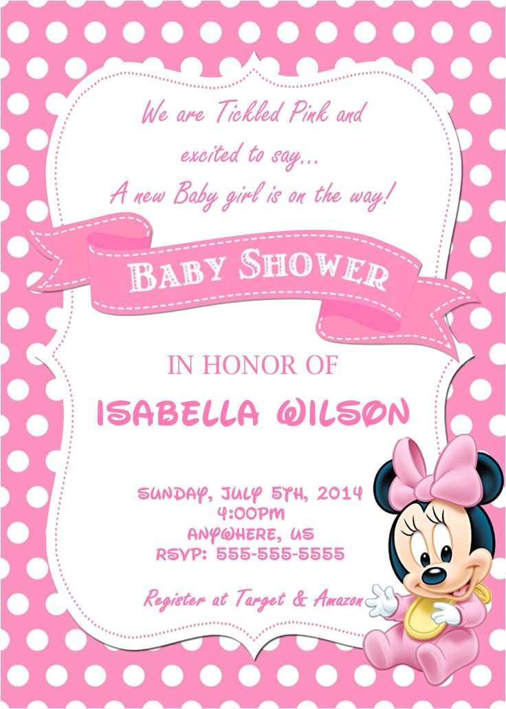 Customized Minnie Mouse Baby Shower Invitations 10 Best Minnie Mouse Baby Shower Invitations Walmart