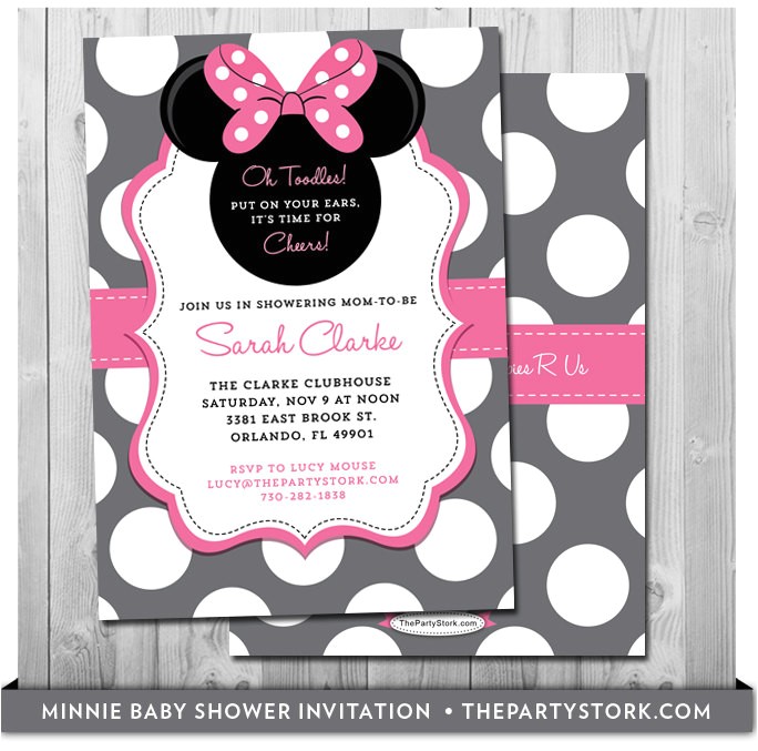 Customized Minnie Mouse Baby Shower Invitations Minnie Mouse Baby Shower Invites Baby Shower Minnie Mouse