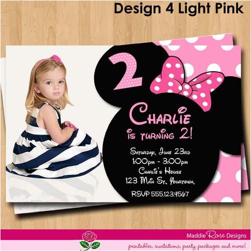 Customized Minnie Mouse First Birthday Invitations Minnie Mouse Birthday Invitations Personalized