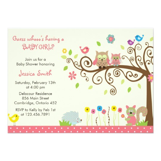 Cute Baby Shower Invitations for Girls Cute Pink Owl Girl Baby Shower Invitations Zazzle Com